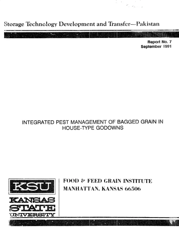 Integrated pest management of bagged grain in house-type godowns