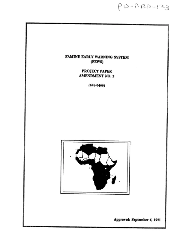 Famine early warning system (FEWS) : amendment no. 2