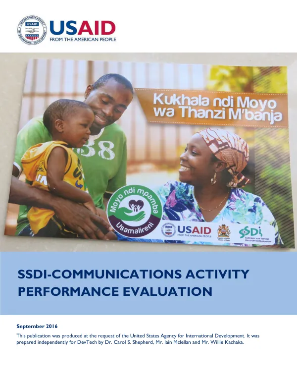 SSDI-communications final evaluations report