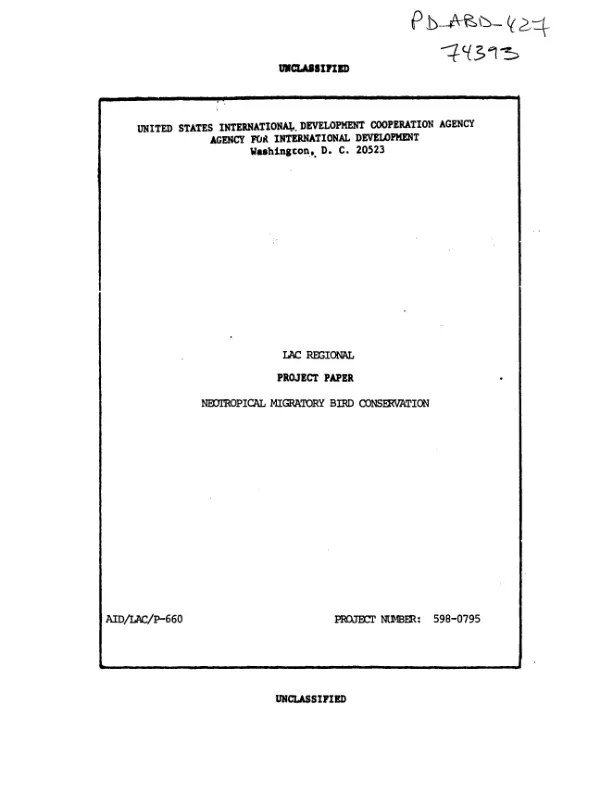 Neotropical migratory bird conservation