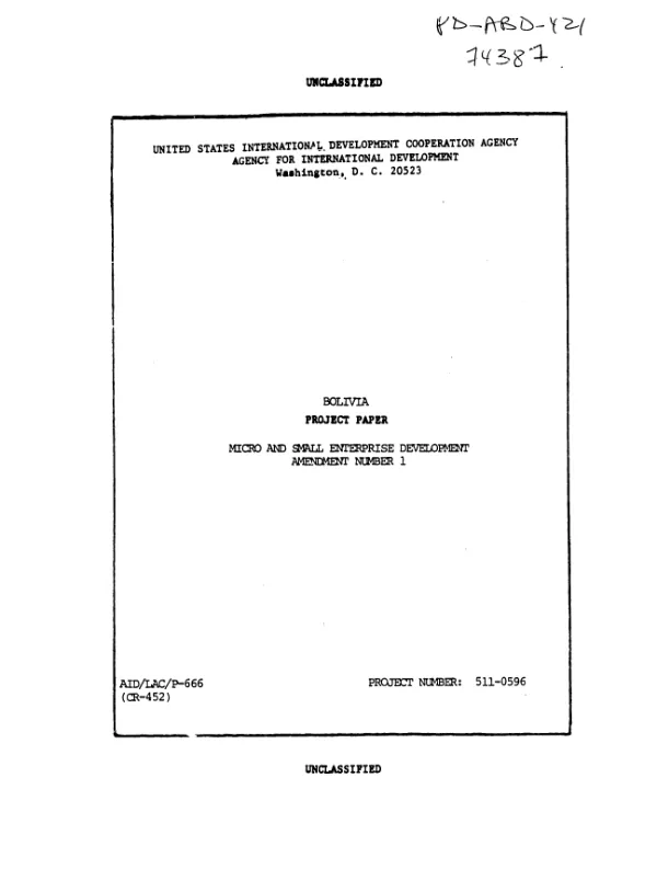 Micro and small enterprise development : amendment no. 1