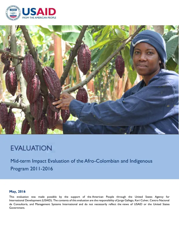 Midterm impact evaluation of the Afro-Colombian and indigenous program (ACIP) 2011-2016