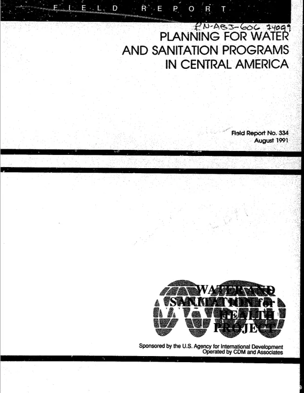 Planning for water and sanitation programs in Central America