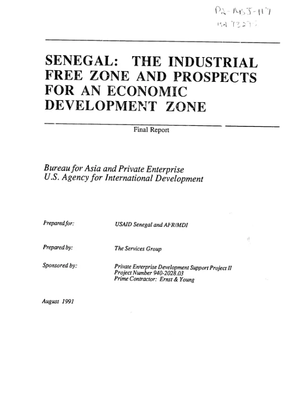 Senegal : the industrial free zone and prospects for an economic development zone