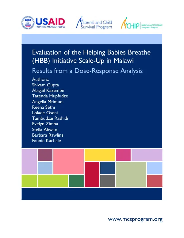 Evaluation of the helping babies breathe (HBB) initiative scale-up in Malawi