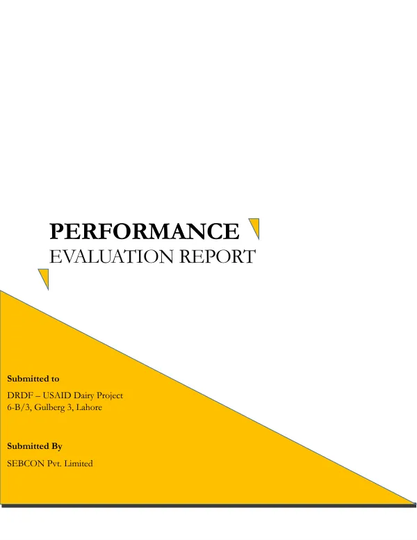 [USAID dairy project] performance evaluation report