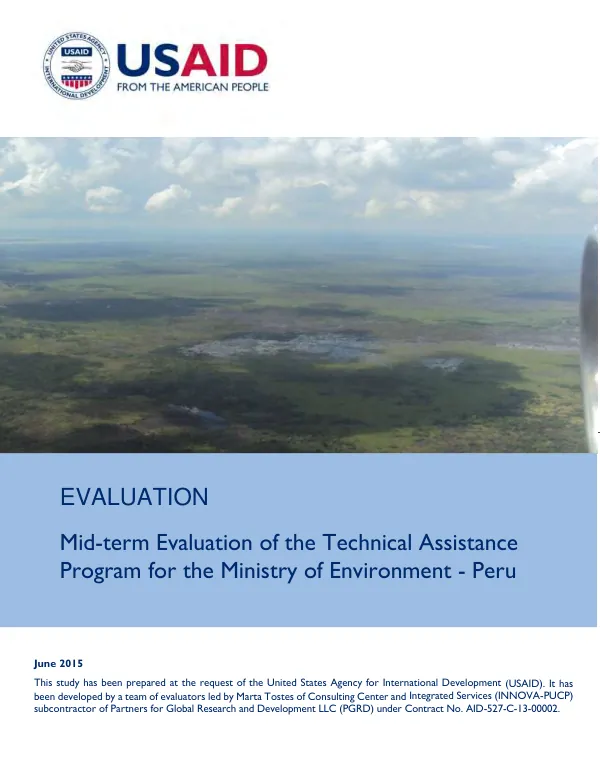 Midterm evaluation of the technical assistance program for the Peruvian Ministry of Environment