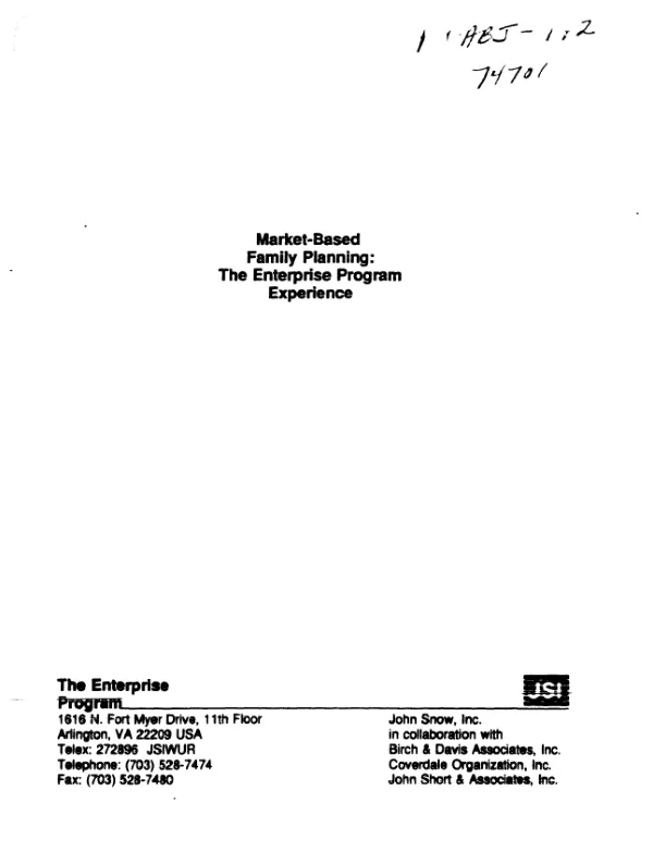 INTERNATIONAL FAMILY PLANNING PROJECT; PROGRESS REPORT, OCT. 1977-MAY, 1978