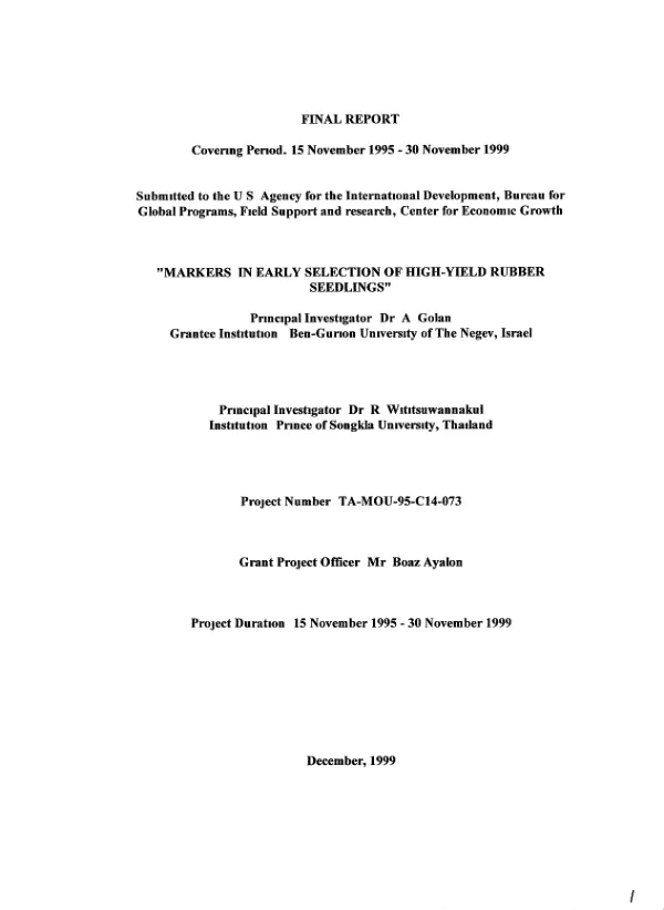 Recommendations on procedures for environmental assessment of malaria control programs with special reference to Pakistan