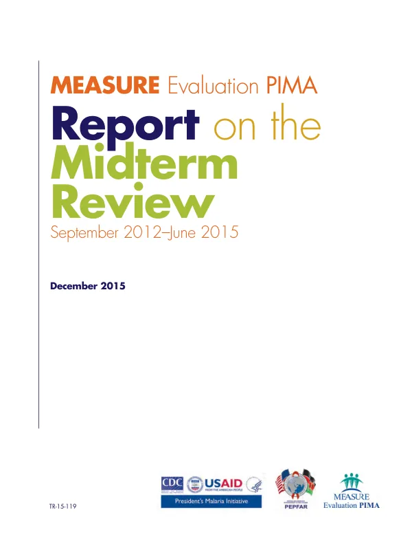 MEASURE evaluation PIMA : report on the midterm review, September 2012-June 2015