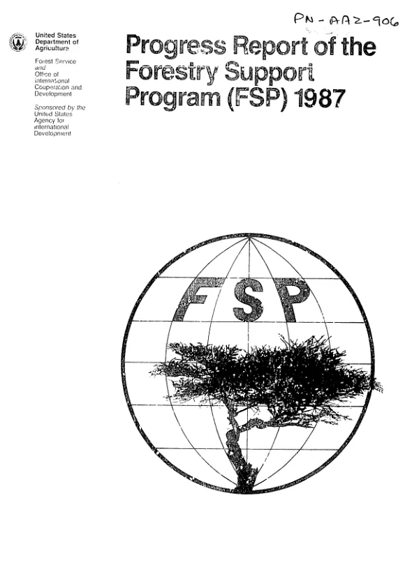 Progress report of the forestry support program (FSP) 1987