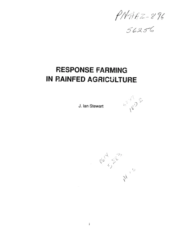 Response farming in rainfed agriculture
