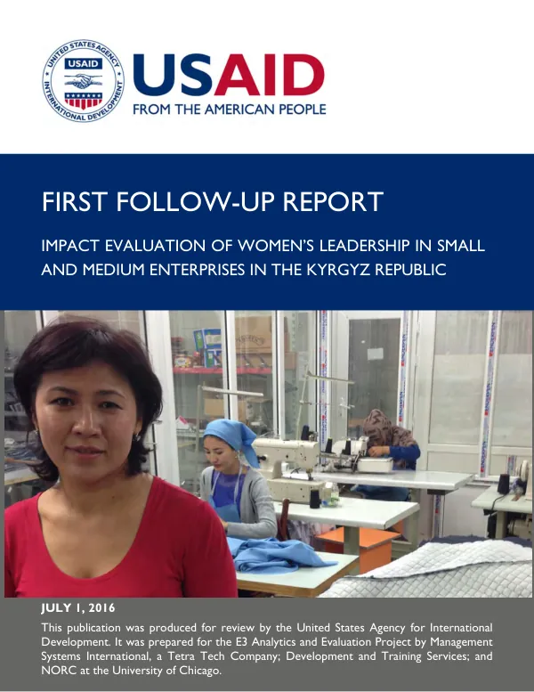First follow-up report : impact evaluation of women's leadership in small and medium enterprises in the Kyrgyz Republic