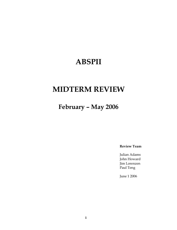ABSPII midterm review, February-May 2006
