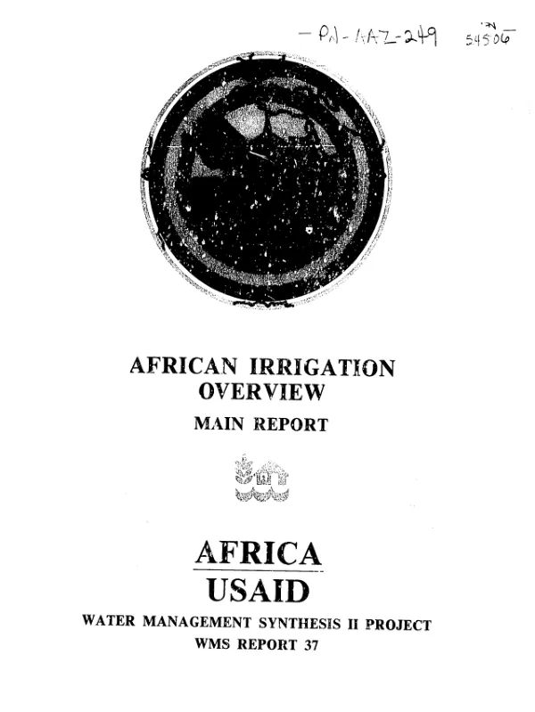 African irrigation overview : main report