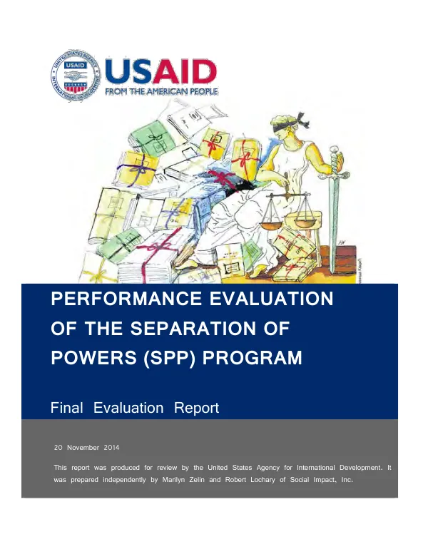 Performance evaluation of the separation of powers (SPP) program : final evaluation report