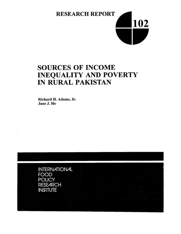 Sources of income inequality and poverty in rural Pakistan