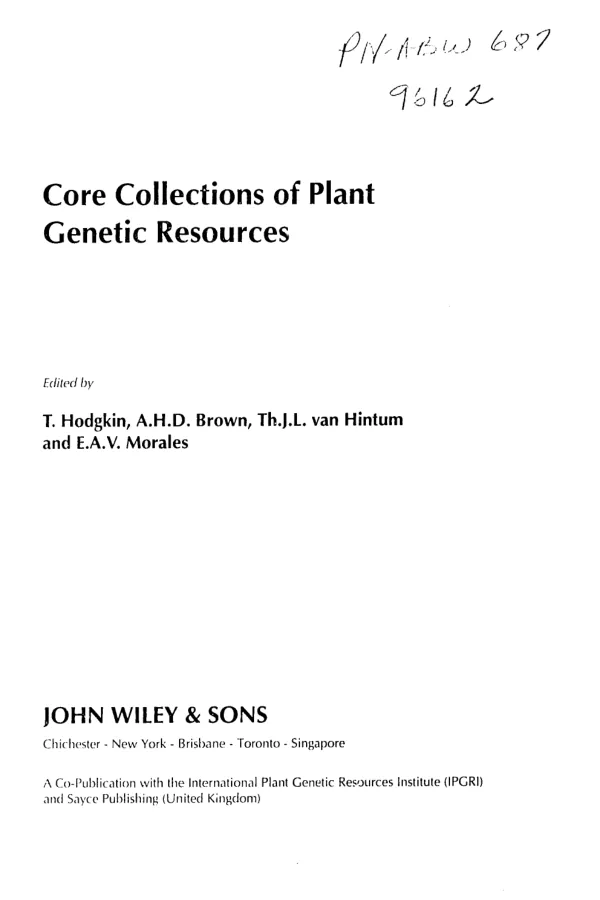 Core collections of plant genetic resources