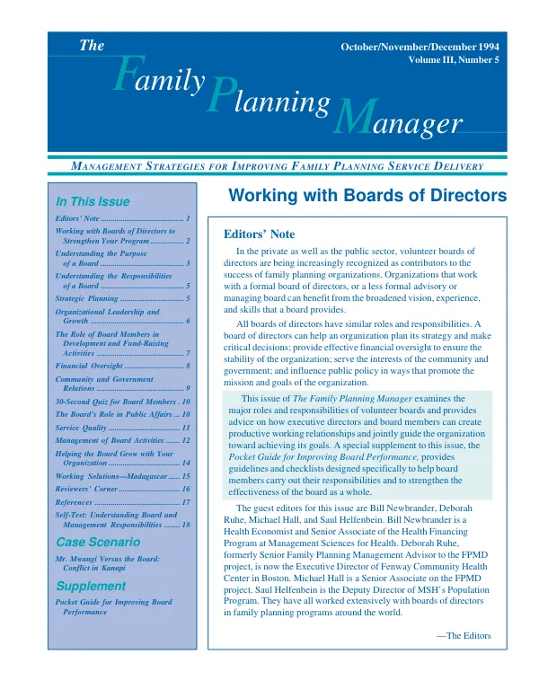 Working with boards of directors