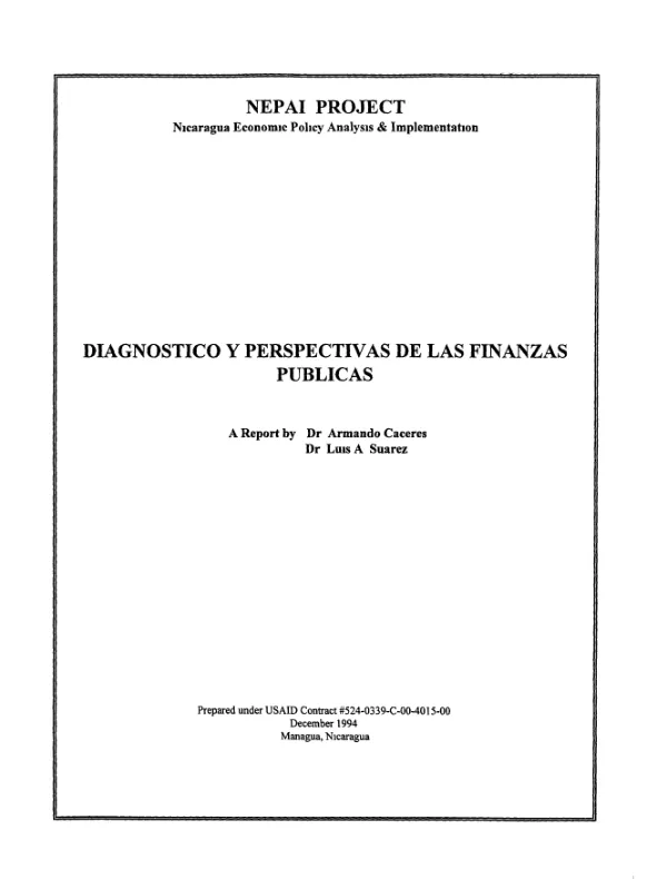 Diagnostico y perspectives de las finanzas publicas