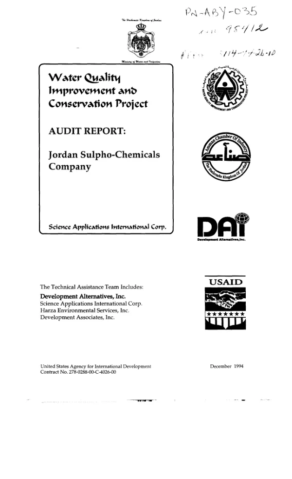 Audit report : Jordan Sulpho-Chemicals Company