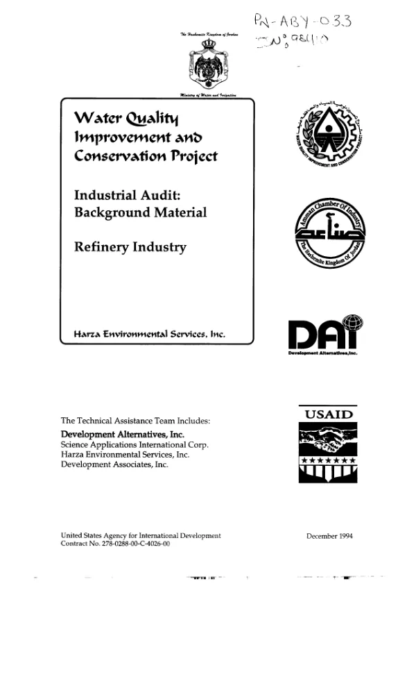 Industrial audit : background material -- refinery industry