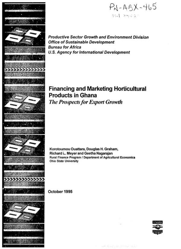Financing and marketing horticultural products in Ghana : the prospects for export growth