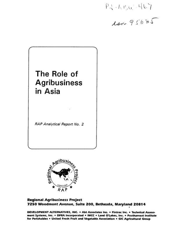 Role of agribusiness in Asia