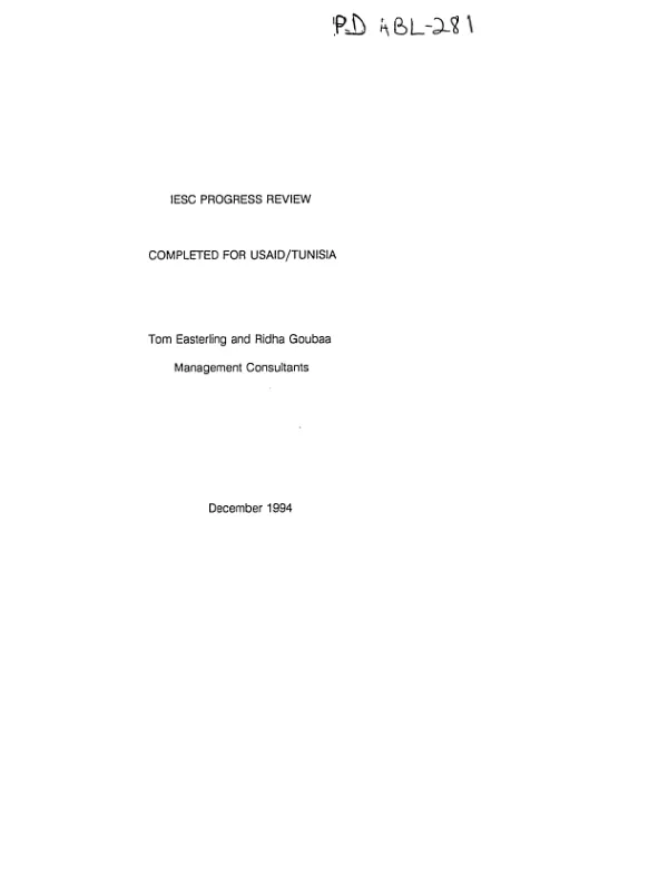 IESC progress review completed for USAID/Tunisia