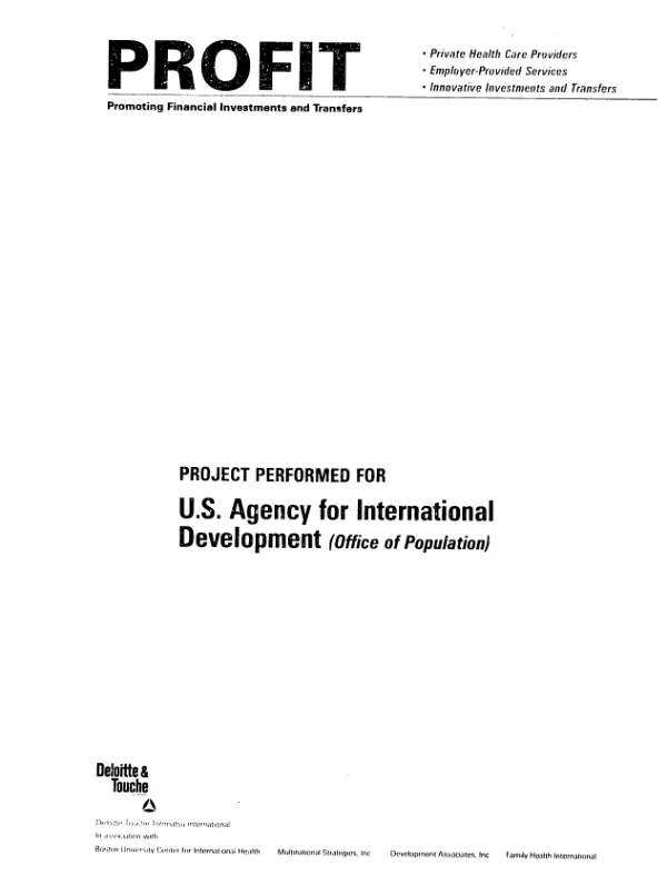 Assessment of commercial sector opportunities for family planning and basic health care in El Salvador