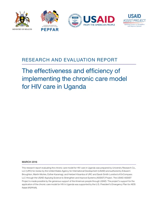 The effectiveness and efficiency of implementing the chronic care model for HIV care in Uganda
