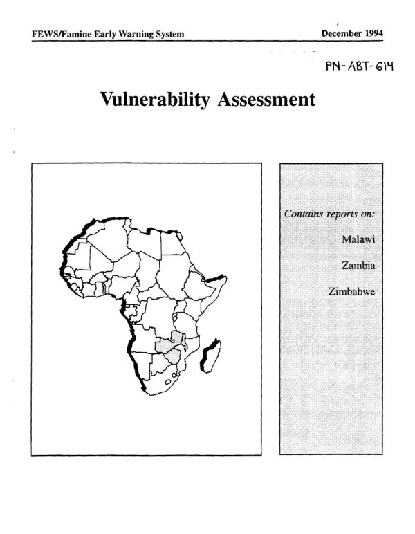 Vulnerability assessment : Malawi, Zambia, and Zimbabwe
