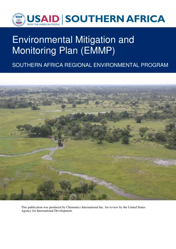Southern Africa Regional Environmental Program (SAREP) Environmental Mitigation and Monitoring Plan (EMMP)