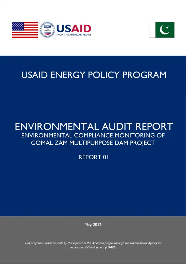 EPP Environmental Audit Report, Environmental Compliance Monitoring of Gomal Zam Multipurpose Dam Project, Report 01