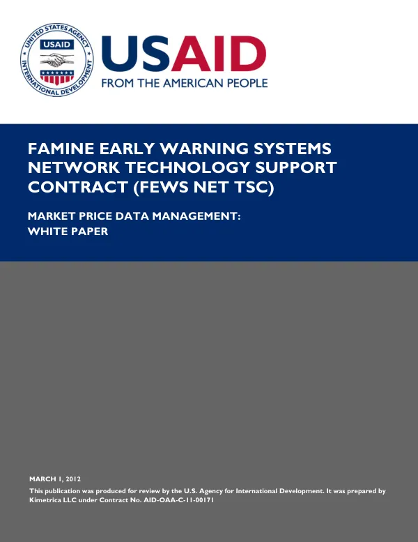 FEWS NET TSC-Kimetrica: Market Price Data Management White Paper