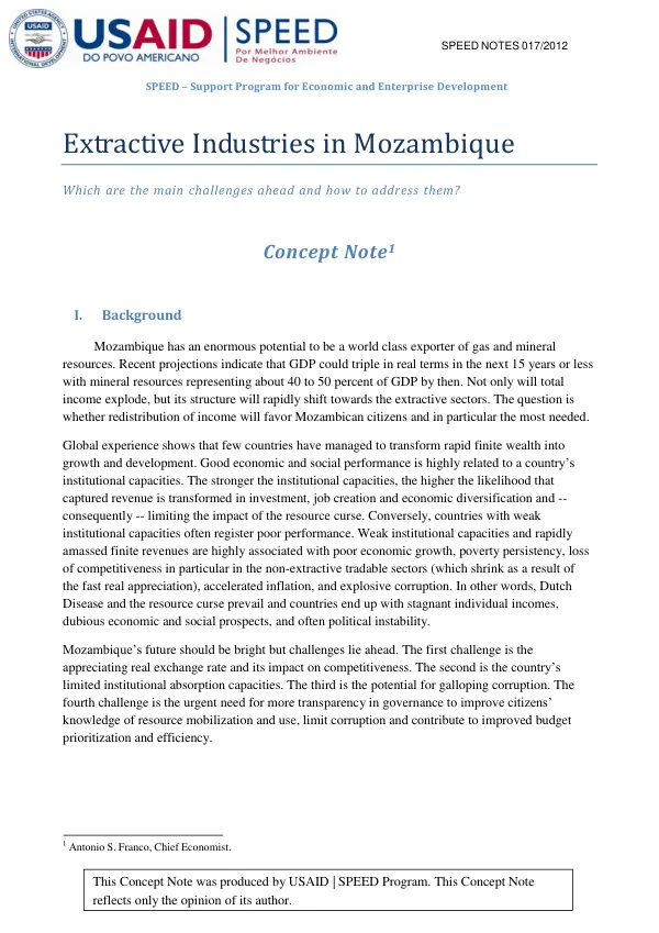 Extractive Industries in Mozambique