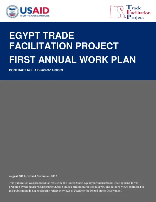 TFP First Annual Workplan