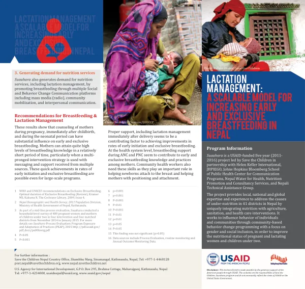 Lactation Management: A Scalable Model For Increasing Early And Exclusive Breastfeeding In Nepal