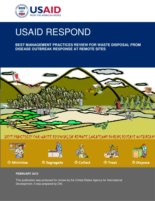 Best management practices review for waste disposal from disease outbreak response at remote sites