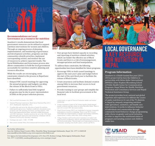 Local Governance A Key Resource For Nutrition In Nepal