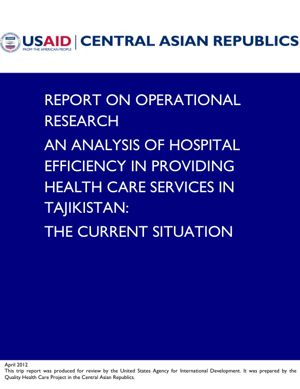 TB Hospital Efficiency in Tajikistan