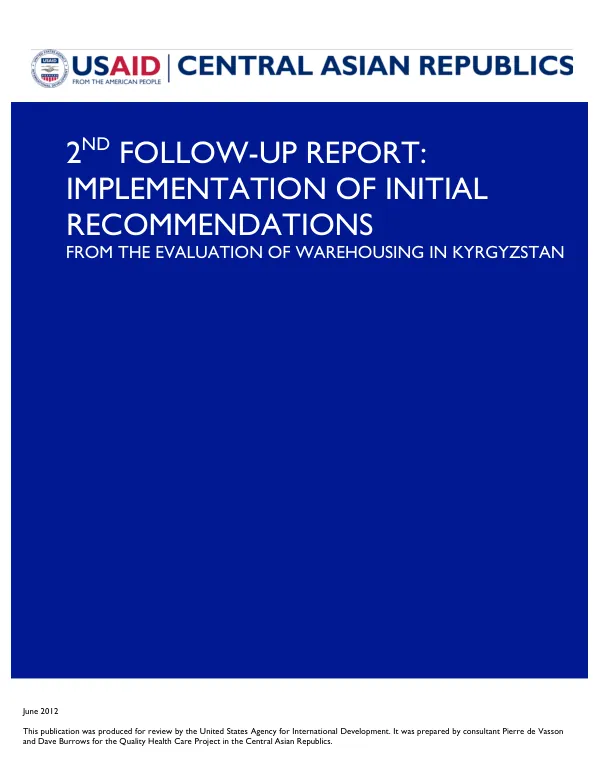 Technical Report Warehousing in Kyrgyzstan 2nd Follow-up