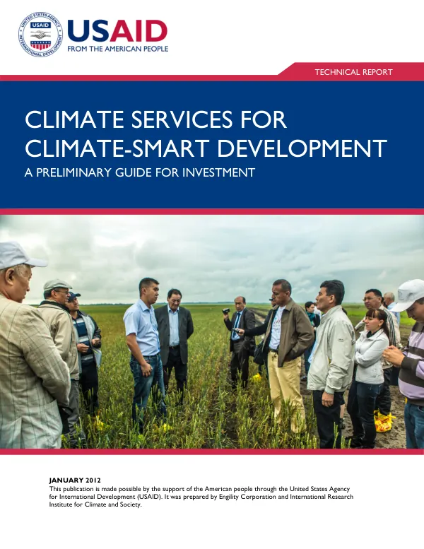 Climate Services for Climate-Smart Development: A Preliminary Guide for Investment