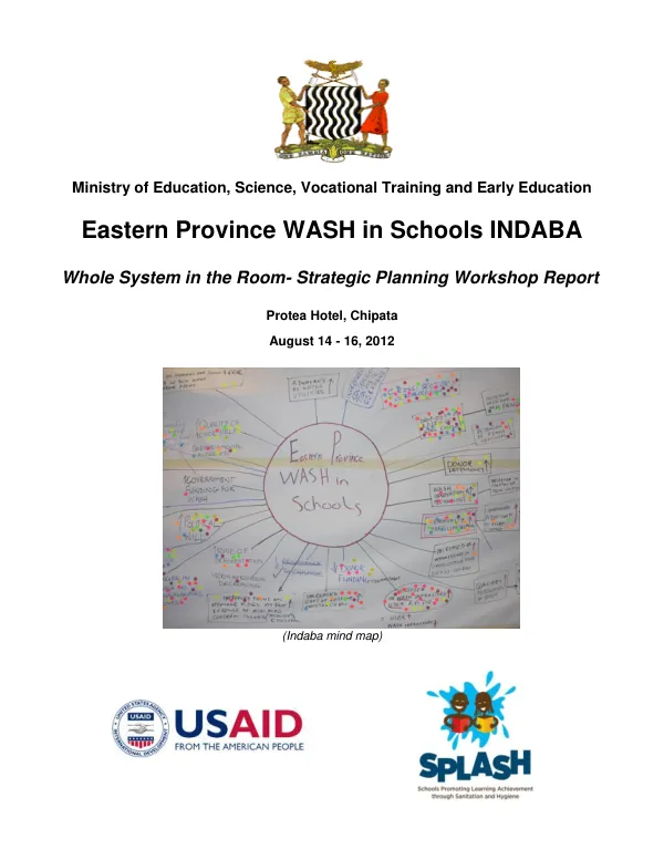 Zambia: Eastern Province WASH in Schools INDABA - Whole System in the Room- Strategic Planning Workshop Report
