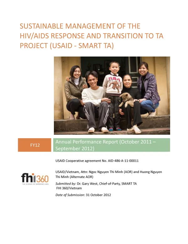 FY12 Annual Report SMART TA AID-486-A-11-00011