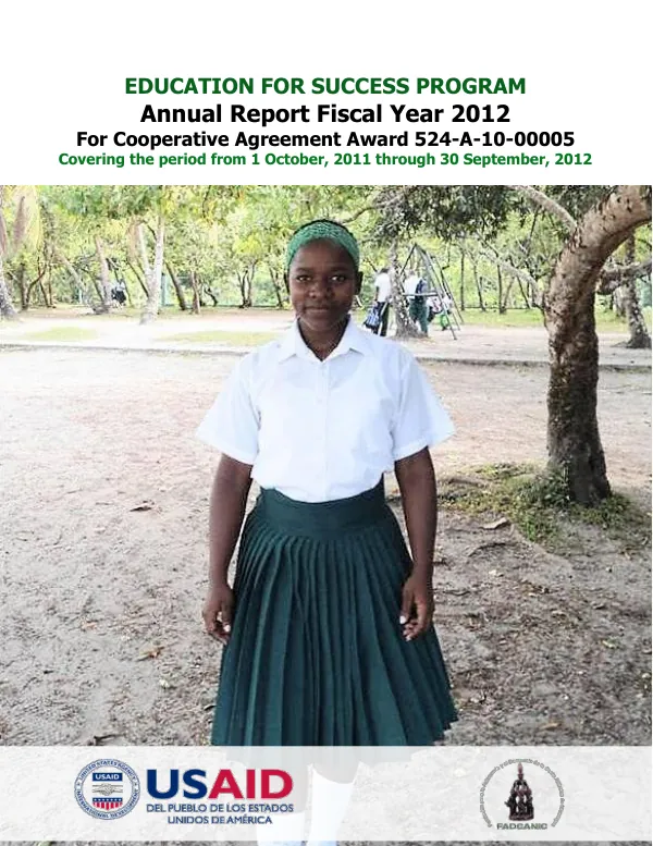 Education for Success Program Annual Report 2012