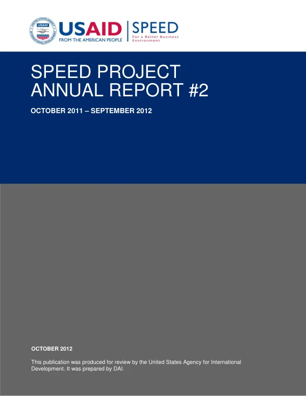 SPEED project annual report #2: October 2011 – September 2012