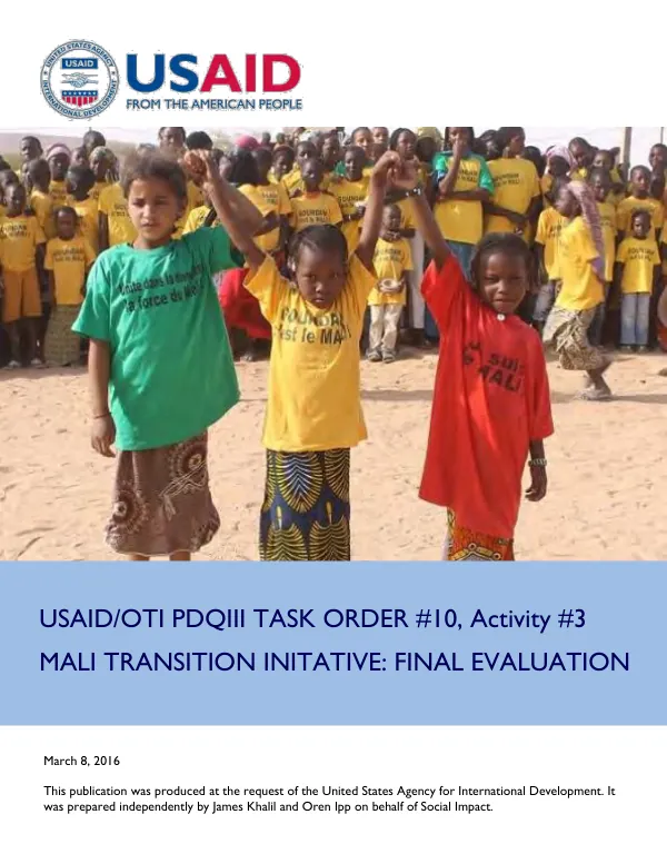 Mali transition initiative : final evaluation