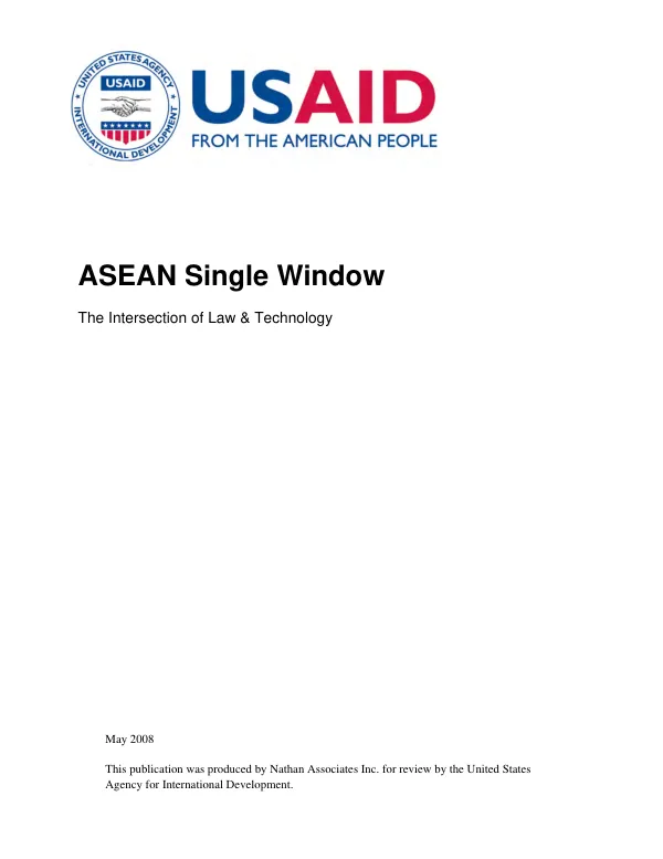 ASEAN single window : the intersection of law & technology