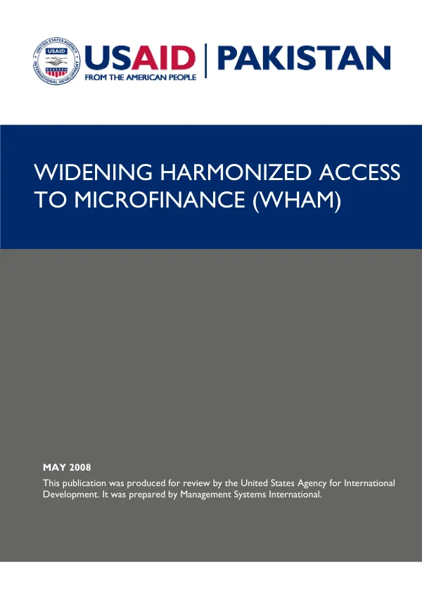 Widening harmonized access to microfinance (WHAM) [: final evaluation]